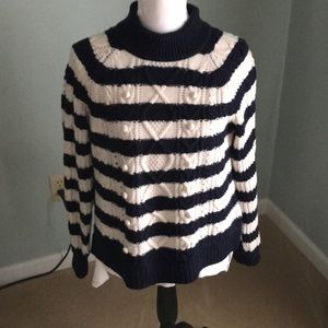 J Crew navy and white striped sweater